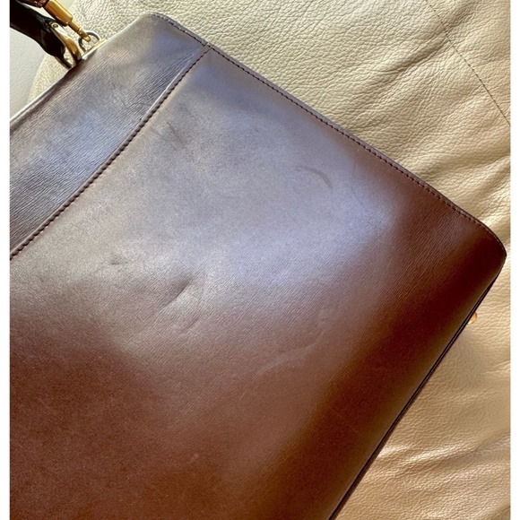 Certified Authentic Vintage Gucci Kelly Lock Key Brown Leather Shoulder Bag, COA - Picture 10 of 12